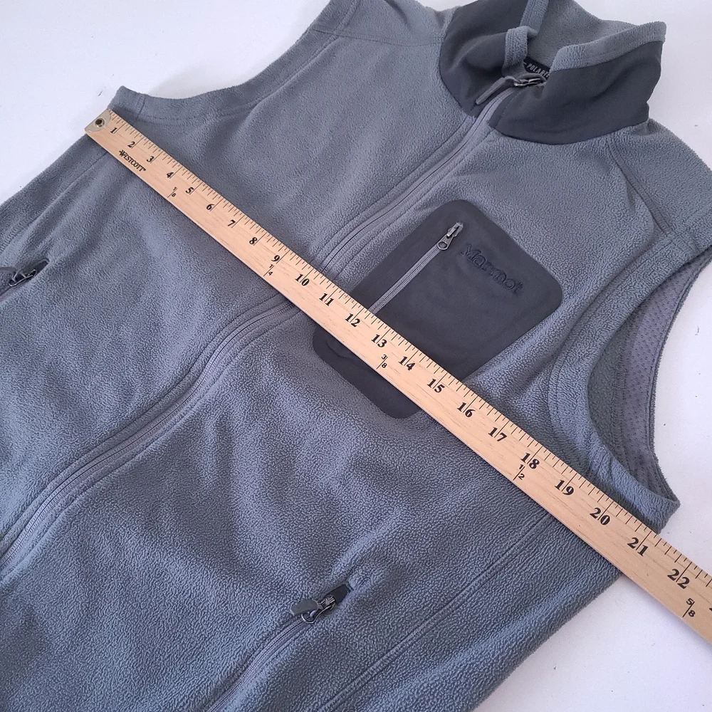 Marmot Gray Fleece Polartec Full Zip Vest M